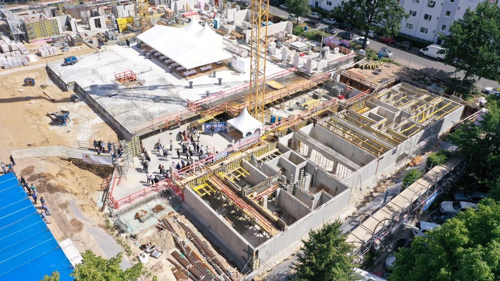 Baustelle in Barmbek von oben